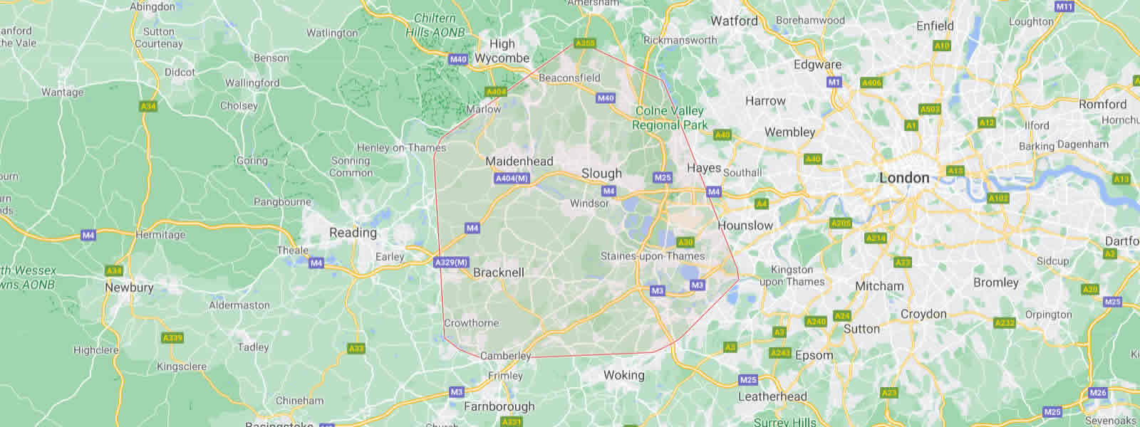 map of areas covered by INSX Pest Control